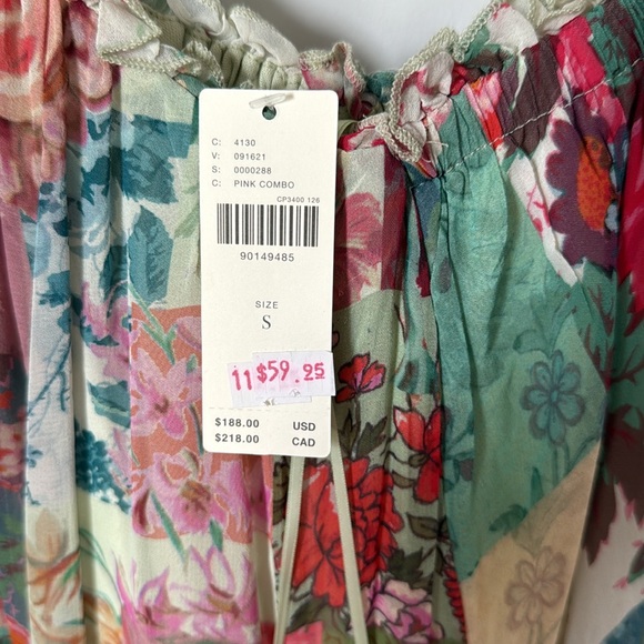 NWT Anthropologie Chiffon Shift Midi Dress - Picture 6 of 6
